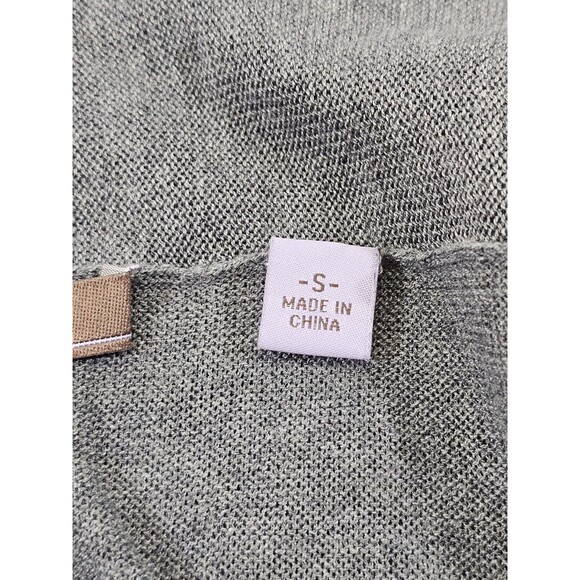 LM Women's S Cullen Silk Cotton Open Front Light Weight Cardigan Sweater in Gray - Picture 6 of 8